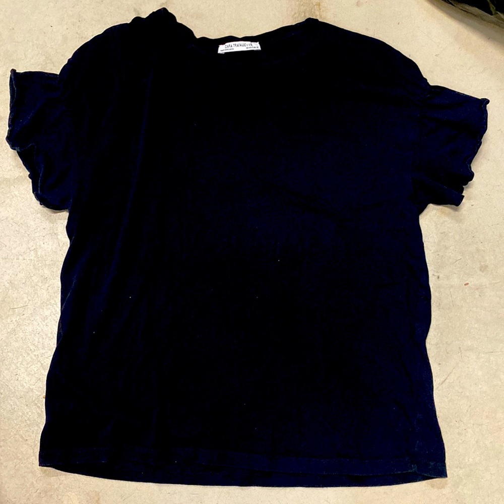 Zara trafaluc size small black shirt sleeve shirt womens tip tank top
